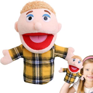 11 Inch Family Hand Puppets for Kids with Movable Mouth Soft Interactive Family Hand Puppet for Kids Teens Boys Girls School Role Play Storytelling