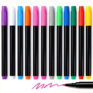 12-Color Liquid Markers for LED Note Board with Colors, Compatible with Reusable Doodle Book, Light-Up Acrylic Message Boards,and LED Writing Boards, Neon Markers Erasable Pens