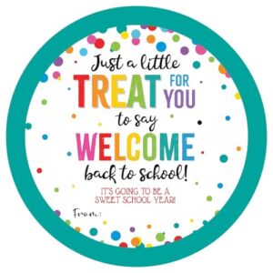 120 Pcs Back to School Treat Tag Stickers – 2 Inch Welcome Stickers for Students, Teachers, Classrooms –School Year Labels, Teacher Supplies, First Day Gifts