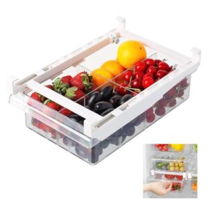 12 in refrigerator drawer - fridge drawer organizer for Deli Meat, Cheese, Produce and More, Stretchable and Deep Storage