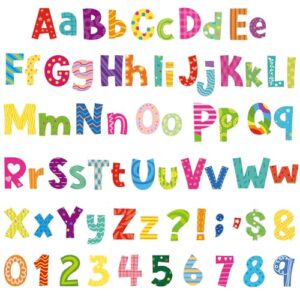 134 PCS 5 Inch Bulletin Board Letters Alphabet Numbers Combo Set Colorful Punctuation Letter Cutouts for Bulletin Board Classroom Wall Display Home Decor