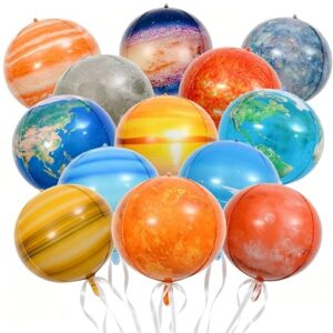 13 Pcs Planet Foil Balloons Set,3D Spherical pace Series Mylar Balloons | Solar System Galaxy Decor for Outer Space Birthday Party,STEM Science Classroom,Universe Photo Booth Backdrop & Room Supplies