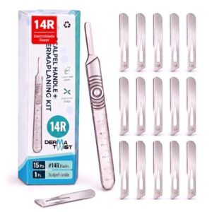 14R Dermaplane Razor for Women Face – 15-Pack Dermaplane Scalpels Blades