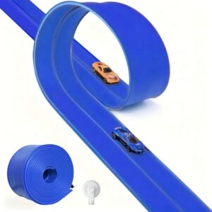 15-Ft Flexible Race Track for 1/64 Scale Cars with Suction Cup, Blue