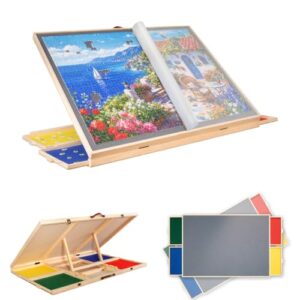 1500 Pieces Tilting & Rotating Puzzle Board with 4 Sorting Drawers, 34"x25"