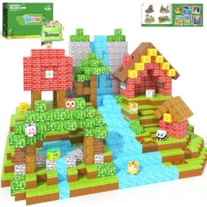150PCS Magnetic Blocks-Build Mine Magnet World Animals Edition Building Toys for Boys & Girls Age 3-8, Magnetic Sensory Tiles, Ideal Building & Construction STEM Toys Gifts for Toddlers 3+ Years Old