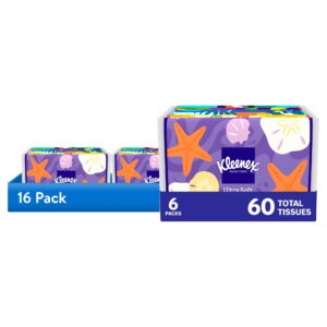 (16 pack) Kleenex Slim Wallet 3-Ply Facial Tissues, 6 Pack (60 Total Tissues)