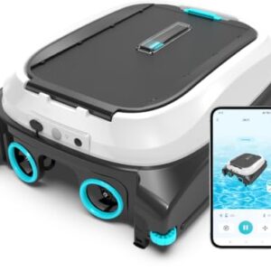 [2026 NEW] BRINBO SK01 Solar Pool Skimmer Robot with APP, Obsidian & Ivory