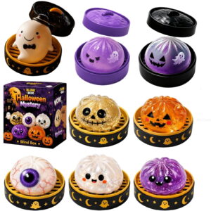 2026 New Spooky Season Halloween Dumpling Squishy - Squishy Dumpling Toy Spooky Season Halloween for Stress Relief, Dumplings Toy for Everyone