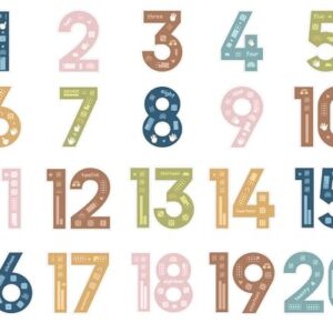 20Pcs 13In Boho Jumbo Numbers Bulletin Board Set Boho Rainbow 1-20 Cutouts for Wall Decoration Learning Educational Teaching Tool Supplies