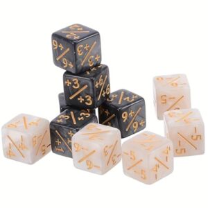 20pcs 16mm(0.63inch) Dual-Color Dice Set – Durable Plastic Math & Game Dice for Learning, Party, Classroom, Board Games (Black+White)