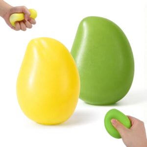 2Packs Color Changing Mango Squishy Toy, Fast Rebound Mango Squishy, Anxiety Sensory Stress Squishy Hand Toys, Soft Simulation Fruit Stress Relief Toy for Adults
