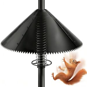 2 Pcs Squirrel Baffle for Bird Feeder Pole,Slinky-Loaded Wobble Defense