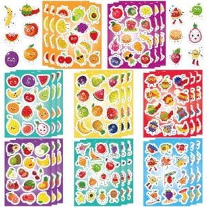 312Pcs Fruit Stickers, Self Adhesive Fruit Theme Sticker Pineapple Apple Strawberry Stickers for Scrapbooks Envelopes Cards Gifts Crafts Party Favors Class Rewards