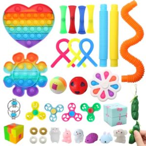 35 Pcs Simple Fidget Toys Pack, Party Favors for Kids 4-12 and Adults