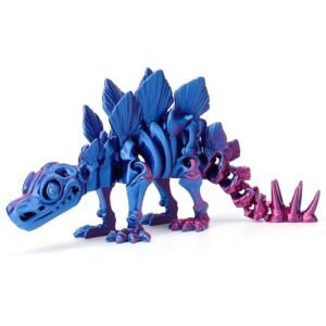 3D Printed Dinosaur, 3D Printed Animals Dragon Fidget Toy Adult Desk, Poseable Dino Skeletons with Articulated Joints, Easter Basket Stuffers, Home Decor, Stress Relief Toy for Autism (Stegosaurus)