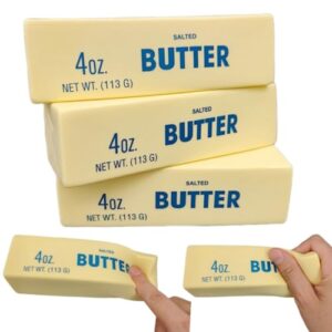 3 PCS Butter Squishy Toys, Super Soft Butter-Shaped Slow Rising Squishy, Sticky Butter Sticks Squeeze Toys, Realistic Food Squishies Fidget Toys for Decompression Anxiety Relaxation