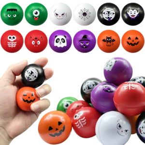 48 Pack Halloween Stress Balls Fidget Toy, 1.57 Inch Stress Relieve Squeeze Balls for Adults, Halloween Party Favors for Kids 4-8 8-12, Squeeze Balls for Carnival Classroom Prizes Treat Bag Fillers