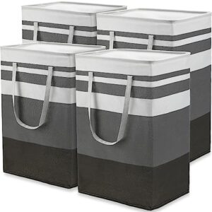 4 Pcs 75L Large Laundry Basket Laundry Hamper Freestanding Waterproof Clothes Hamper Collapsible Tall Clothes Basket with Extended Handles for Bedroom Bathroom Dorm and Family Towels Toys