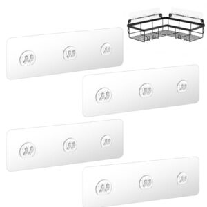 4 PCS Shower Caddy Replacement Adhesive, Adhesive for Shower Caddy | 10.24* 2.76 Inch, Shower Shelf Adhesive Replacement, Clear, No Drilling, For Bathroom Storage Shelves Soap Holder