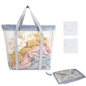 50L Foldable Mesh Laundry Basket Wall-Mounted Laundry Hamper