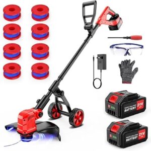 21V Cordless String Trimmer with 2×3.0Ah Battery and Charger