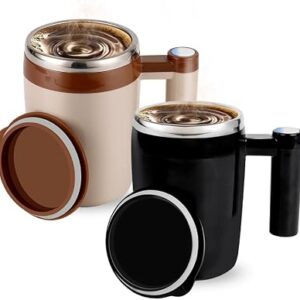 Self Stirring Coffee Mugs Set of 2, Rechargeable Cups, BlackBrown
