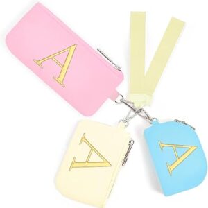 Mini Zip Around Keychain Wristlet Wallets for Women and Girls