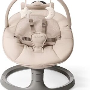Momcozy 2-in-1 Electric Baby Swing, Dual-Arm Support System, Khaki