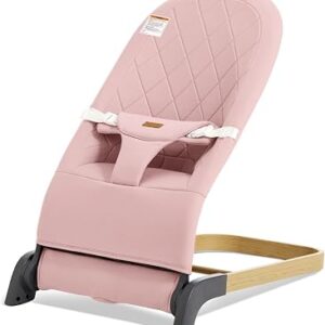 Foldable Baby Bouncer Seat, 3 Heights, Soft Cotton (Pink)