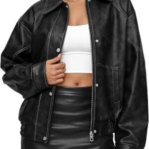 Trendy Queen Womens Oversized Leather Jackets