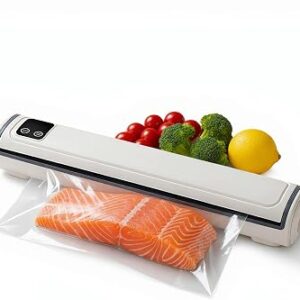 Vacuum Sealer Machine – Compact Size, Quick Sealing Cycle (10‑20s), Dry & Moist Food Modes, Includes Cutter and 10 Sealer Bags