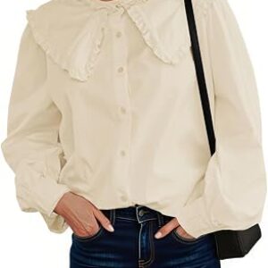 TANKANEO Womens Peter Pan Collar Shirts
