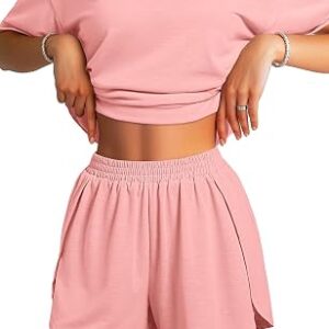 JUSTFASHIONNOW Split Short Bamboo Pajama Set for Women