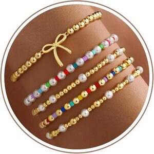 Turandoss Beaded Stretch Bracelets Set (5-Piece)
