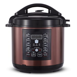 6.5 Quart Electric Pressure Cooker, 12-in-1 Multi-Functional Slow Cooker, Rice Cooker, Saute Pan, Soup Pot, Egg Cooker, Warmer, Preset Cooking, Gold