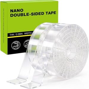2Pack Heavy Duty Nano Double Sided Clear Adhesive Mounting Tape 16.4FT