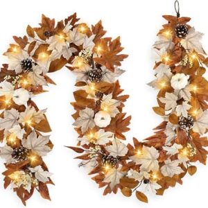 RHTRJ 6FT Fall Garland with Lights