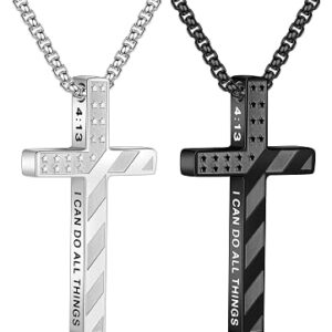 M MOOHAM Cross Necklace for Men Boys