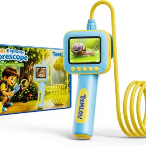 TOMLOV S50 Microscope for Kids, Kids Borescope Camera with Light, STEM Toy | 2.4″ IPS Screen, IP67 Waterproof, Photo/Video, Outdoor Camping & Nature Discovery, Birthday Gift for 4+ Years Old Boys Girls