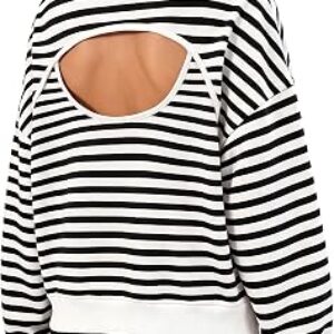FISOEW Oversized Striped Sweatshirts