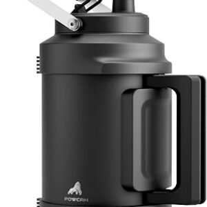 1 Gallon Insulated Water Bottle for Travel: 2-in-1 Straw Spout Lid, Dual Handle, Leakproof, Keep Cold 48H, 128oz Stainless Steel Water Jug for Gym, Biking, Road Trip, Work, Home, Picnic (Midnight)