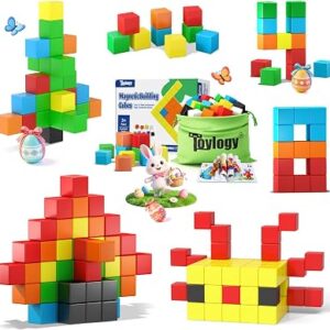 48PCS Large Magnetic Blocks, Magnet Building Cubes for Toddler 3+ Boy Girls