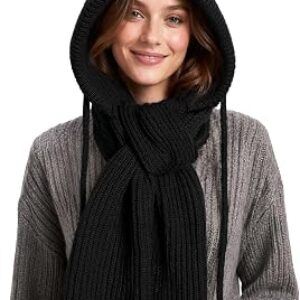 PREMILLOW Women Knitted Hooded Scarf Hat