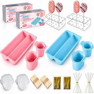 2-Set Cake Pop and Cakesicle Kit with Molds, Sticks and Stands