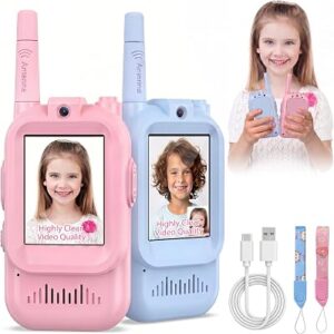 Video Walkie Talkies for Kids, 2 Pack Rechargeable Two Way Radios