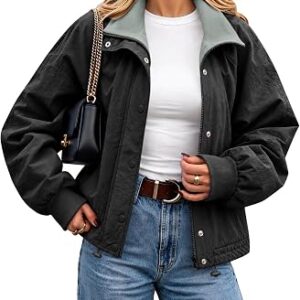 TANKANEO Fleece Lined Cropped Jackets