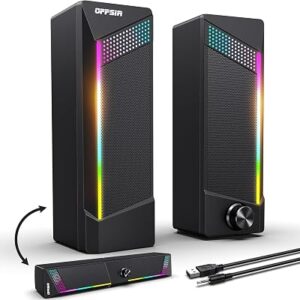 Computer Speakers 2 in 1 PC Gaming Speakers with RGB