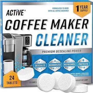 Coffee Machine Cleaner Descaler Tablets – 24 Count, Compatible With Nespresso, Keurig, Ninja, Delonghi, Miele, Coffee Maker Pot Descaling & Cleaning Tabs, Descale Drip Coffe And Espresso Machines