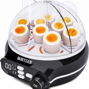 SUSTEAS Rapid Egg Cooker 9 Eggs, Soft, Medium, Hard Boiled, Poached